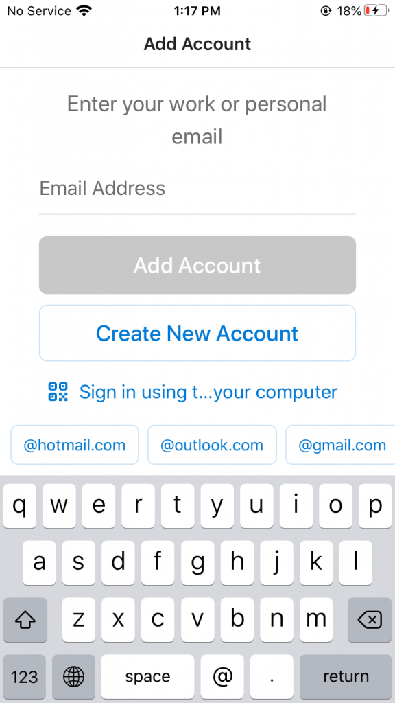 add outlook account to apple mail app
